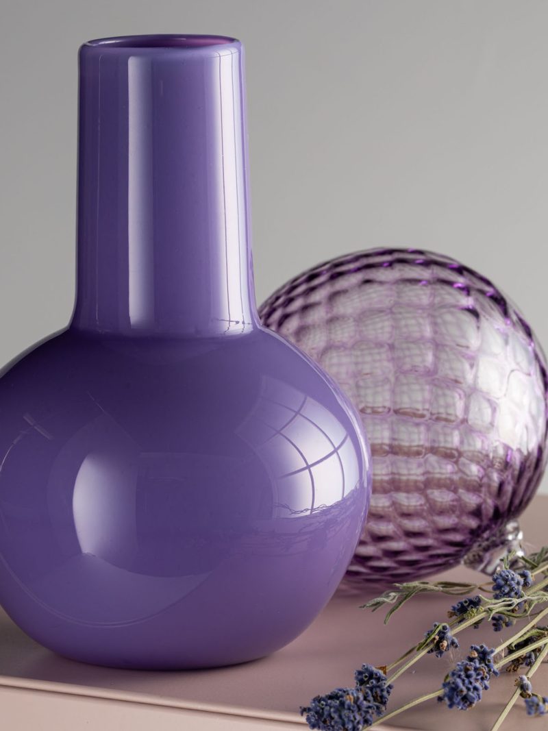 Lilac Florist vase Katztudio hand blown glass