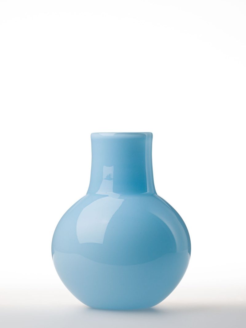 Medium Florist vase Forget me not blue - Katztudio Glassworks