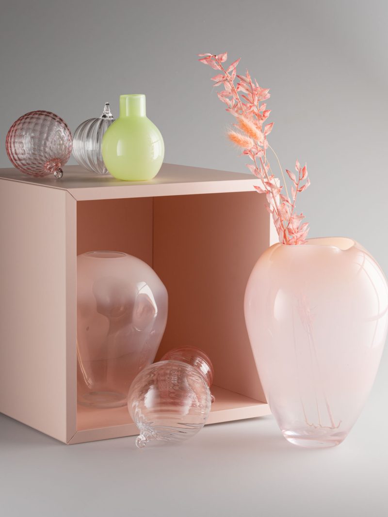 Illusia Vase Pink Large Katztudio - Hand blown glass